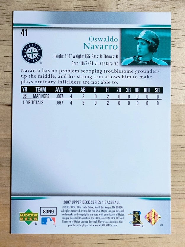 2007 Upper Deck #41 Oswaldo Navarro RC