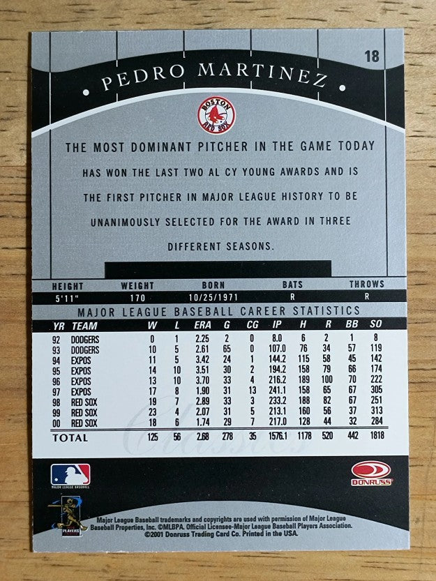 2001 Donruss Classics #18 Pedro Martinez
