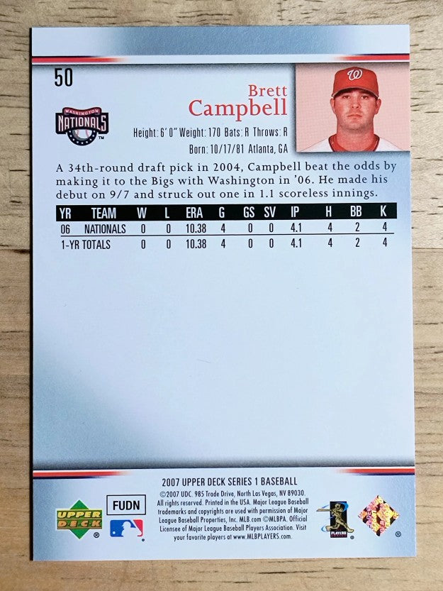 2007 Upper Deck #50 Brett Campbell RC