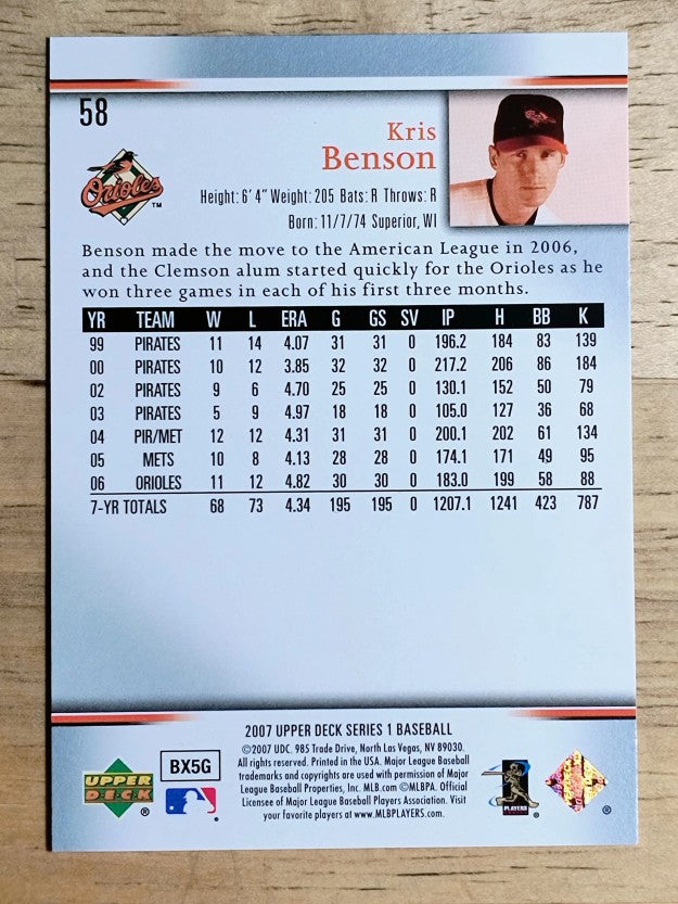2007 Upper Deck #58 Kris Benson