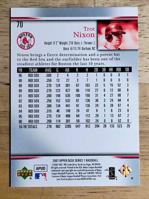 2007 Upper Deck #70 Trot Nixon