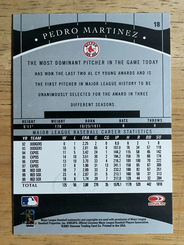 2001 Donruss Classics #18 Pedro Martinez