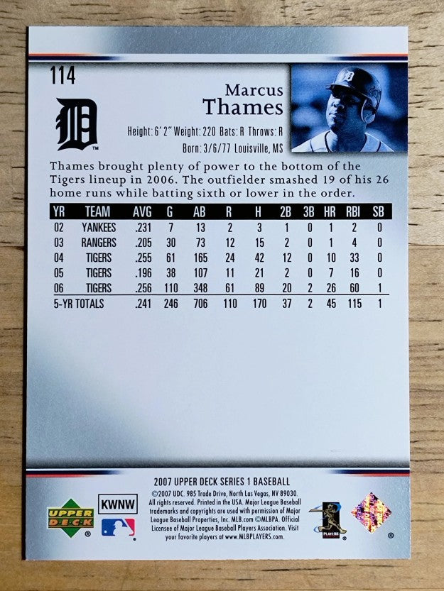 2007 Upper Deck #114 Marcus Thames