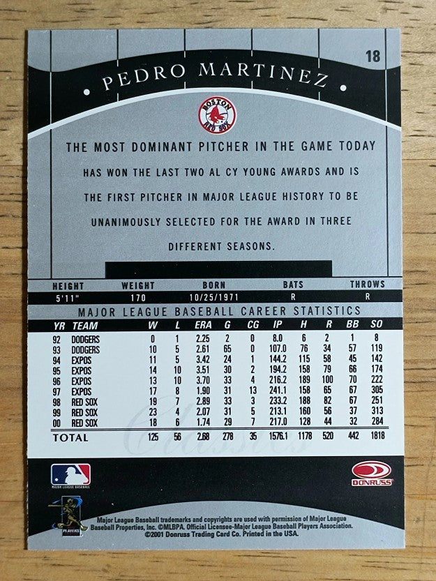 2001 Donruss Classics #18 Pedro Martinez