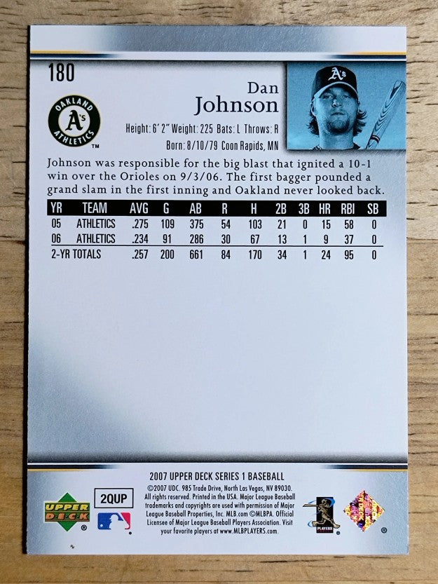 2007 Upper Deck #180 Dan Johnson