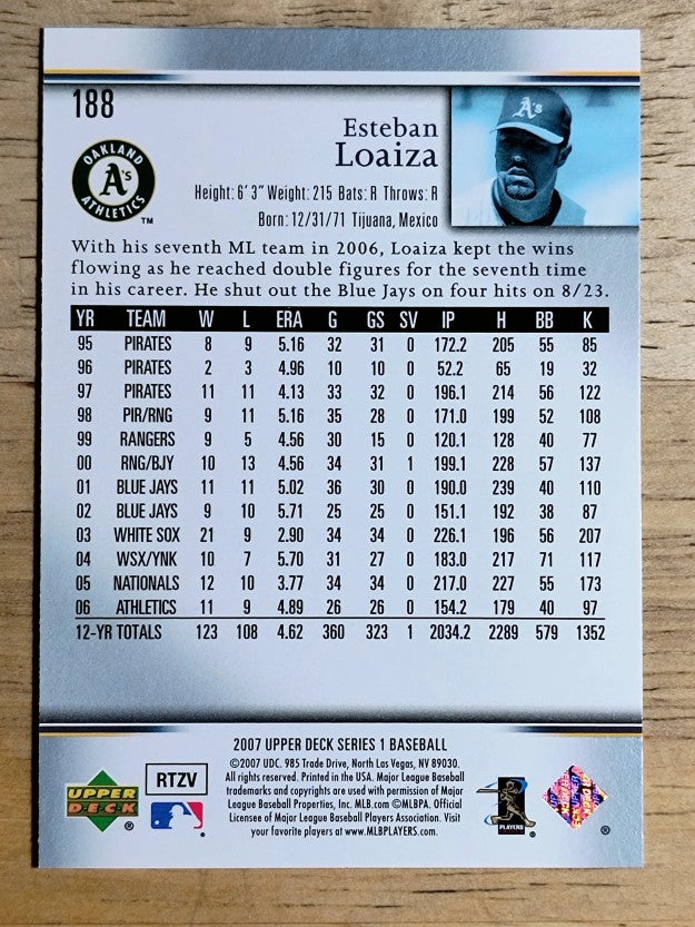 2007 Upper Deck #188 Esteban Loaiza