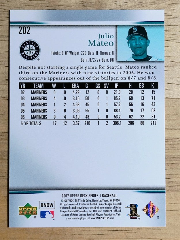 2007 Upper Deck #202 Julio Mateo