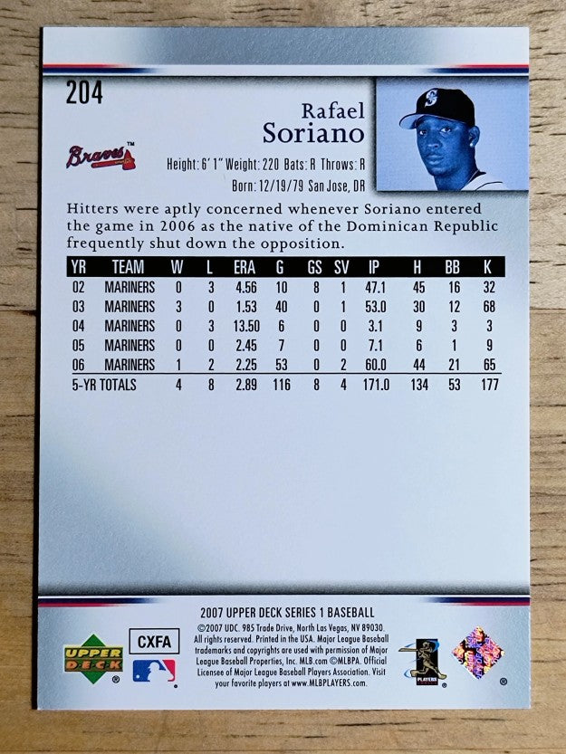 2007 Upper Deck #204 Rafael Soriano