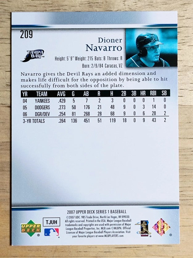 2007 Upper Deck #209 Dioner Navarro