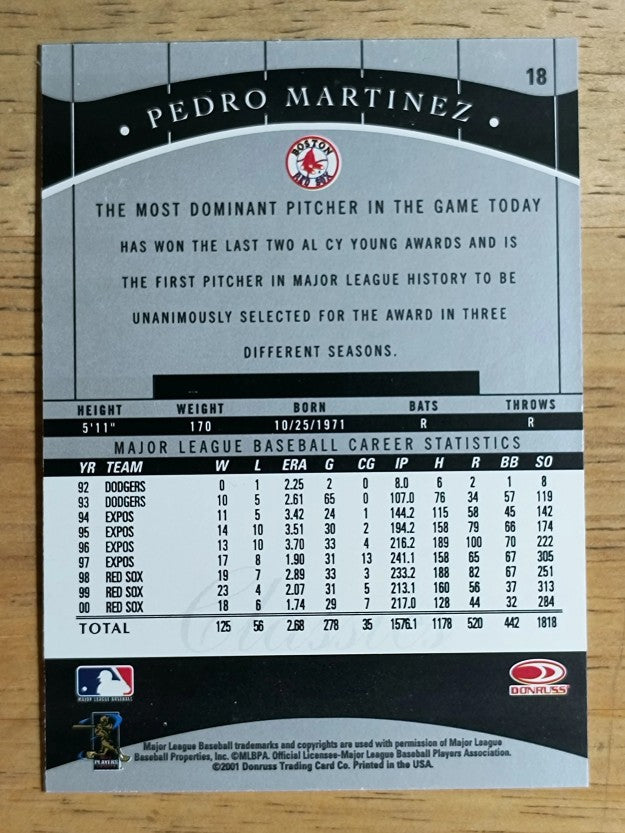 2001 Donruss Classics #18 Pedro Martinez