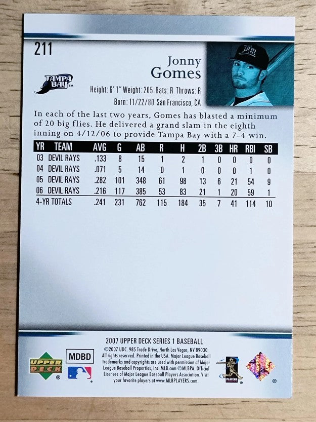 2007 Upper Deck #211 Jonny Gomes