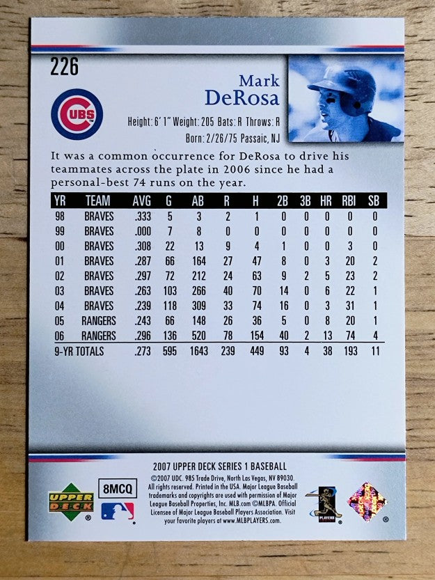 2007 Upper Deck #226 Mark DeRosa