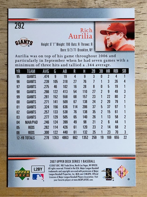 2007 Upper Deck #292 Rich Aurilia