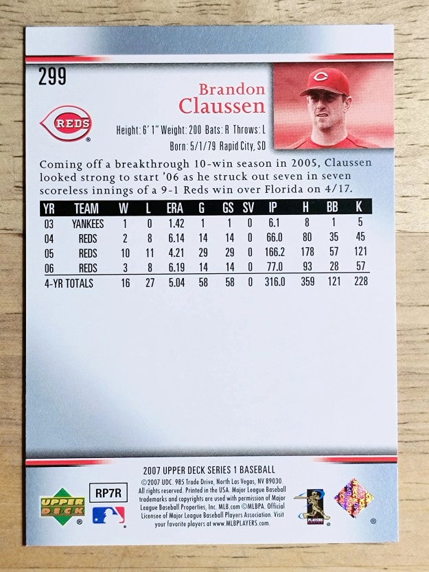 2007 Upper Deck #299 Brandon Claussen