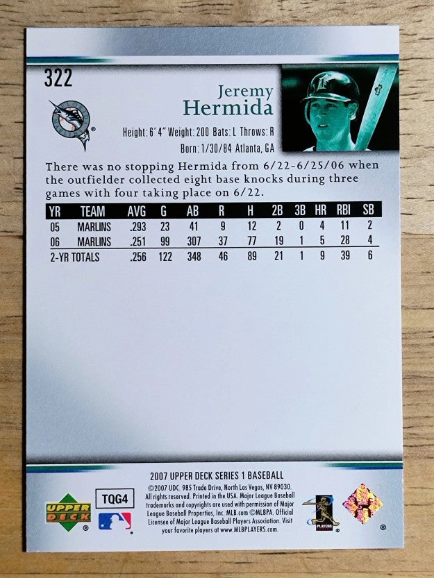 2007 Upper Deck #322 Jeremy Hermida