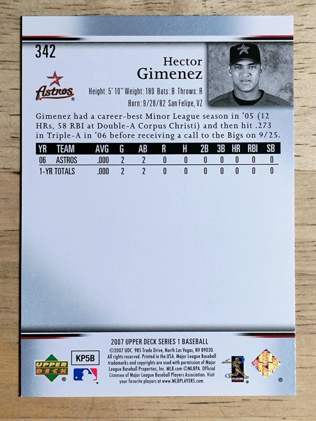 2007 Upper Deck #342 Hector Gimenez