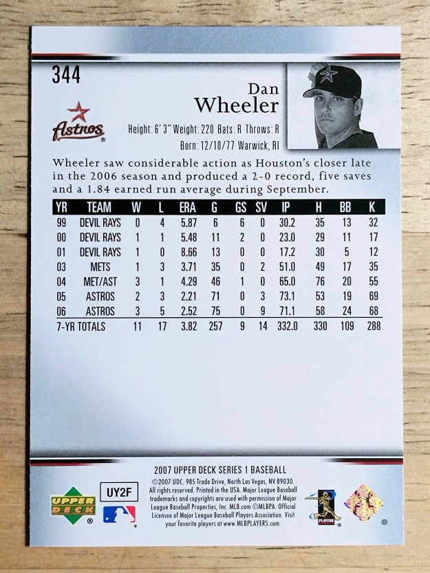 2007 Upper Deck #344 Dan Wheeler