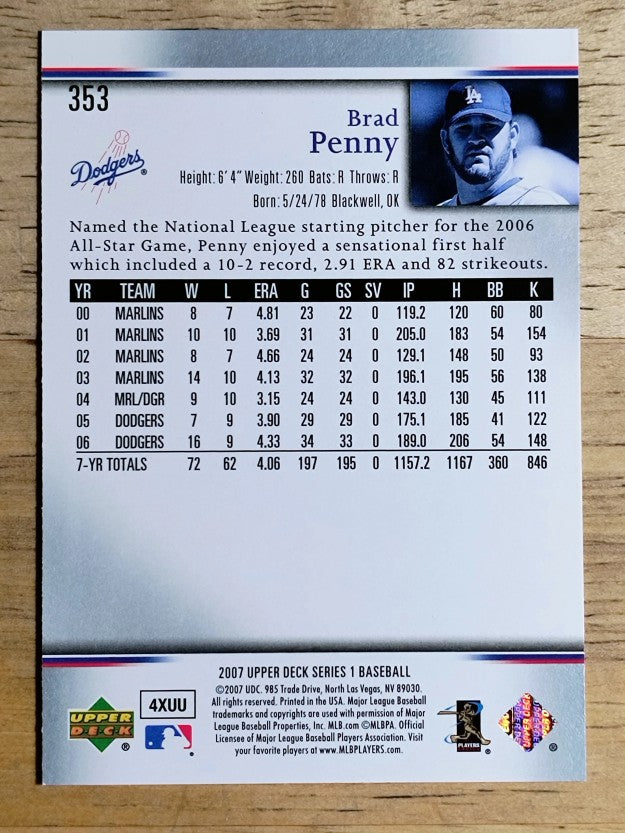 2007 Upper Deck #353 Brad Penny