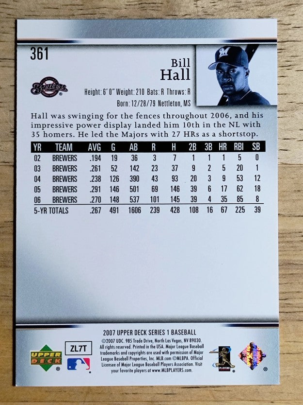 2007 Upper Deck #361 Bill Hall