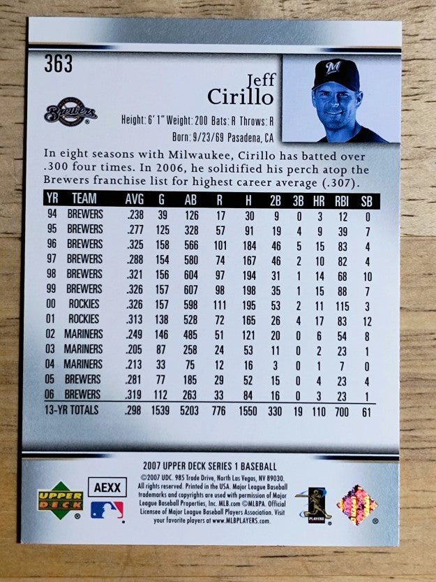 2007 Upper Deck #363 Jeff Cirillo