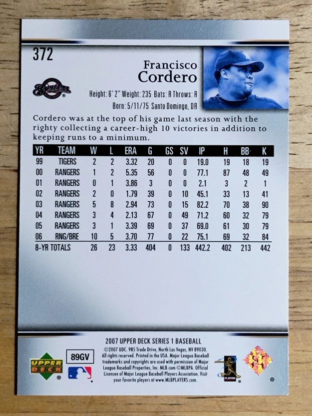 2007 Upper Deck #372 Francisco Cordero