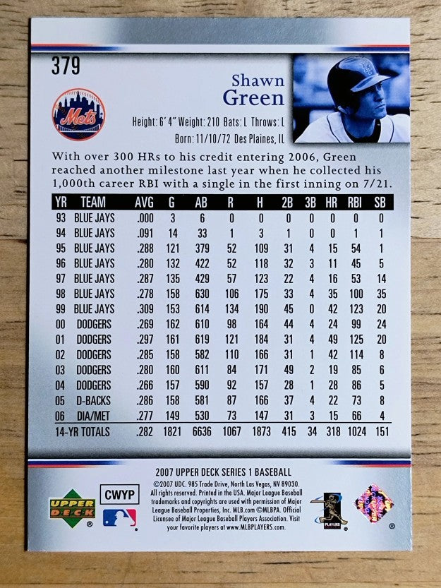 2007 Upper Deck #379 Shawn Green