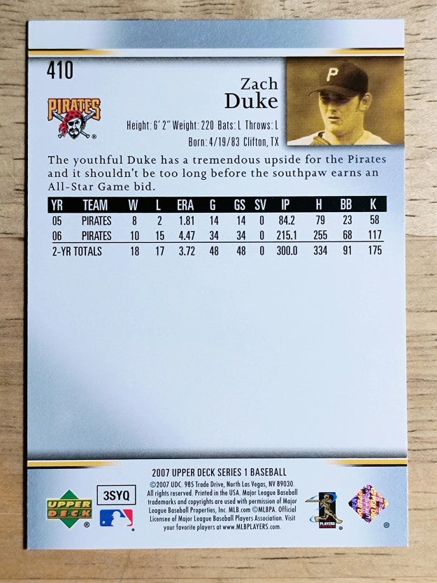 2007 Upper Deck #410 Zach Duke