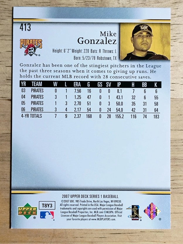 2007 Upper Deck #413 Mike Gonzalez