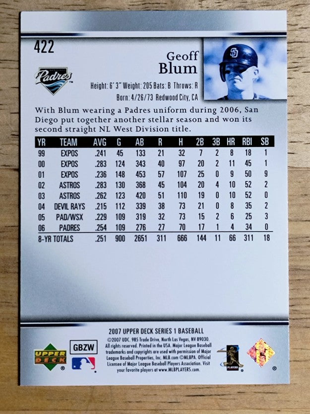 2007 Upper Deck #422 Geoff Blum