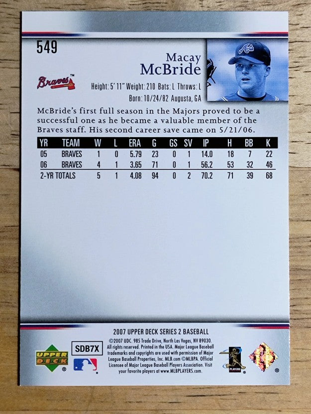 2007 Upper Deck #549 Macay McBride
