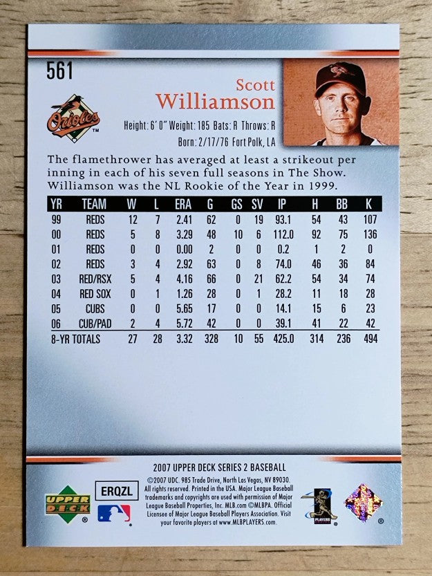 2007 Upper Deck #561 Scott Williamson