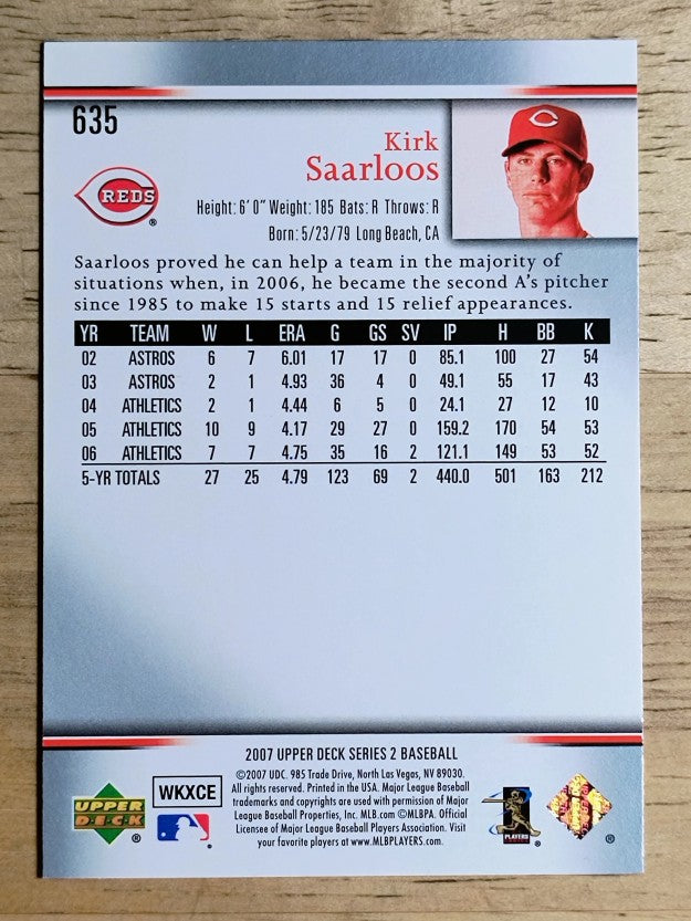 2007 Upper Deck #635 Kirk Saarloos