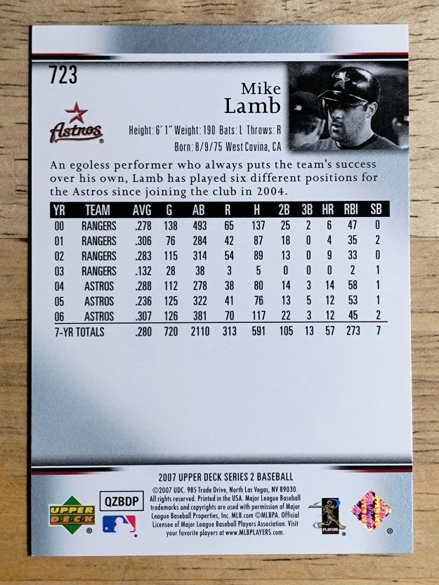 2007 Upper Deck #723 Mike Lamb