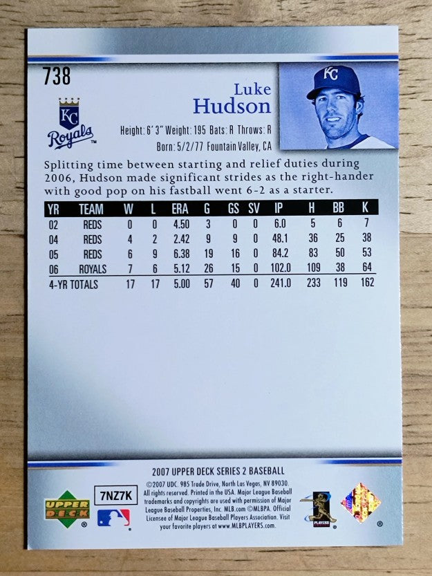 2007 Upper Deck #738 Luke Hudson