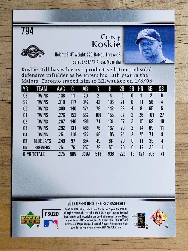 2007 Upper Deck #794 Corey Koskie