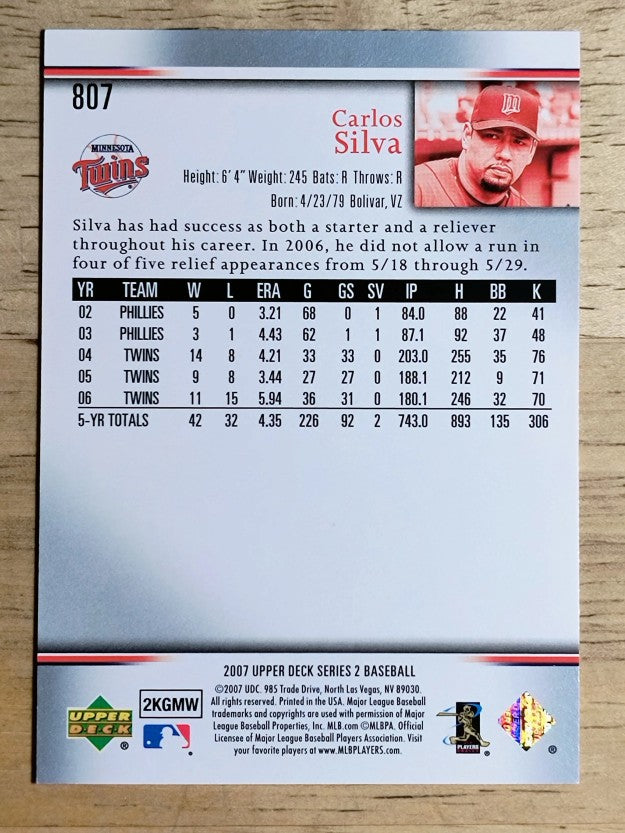 2007 Upper Deck #807 Carlos Silva