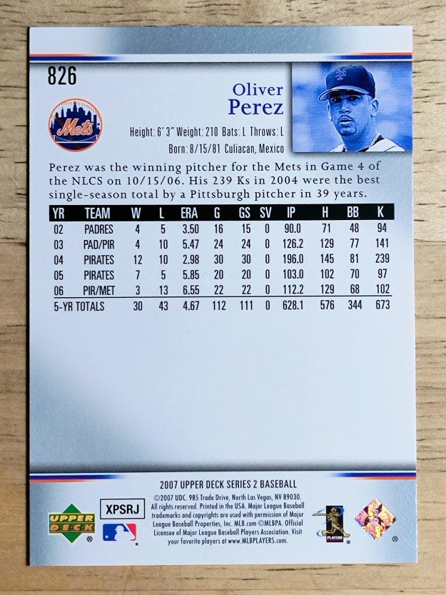2007 Upper Deck #826 Oliver Perez