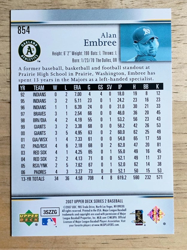 2007 Upper Deck #854 Alan Embree