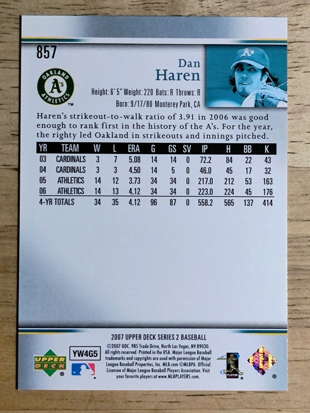 2007 Upper Deck #857 Dan Haren