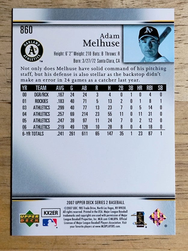 2007 Upper Deck #860 Adam Melhuse