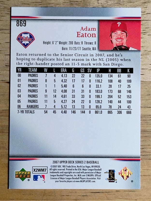 2007 Upper Deck #869 Adam Eaton