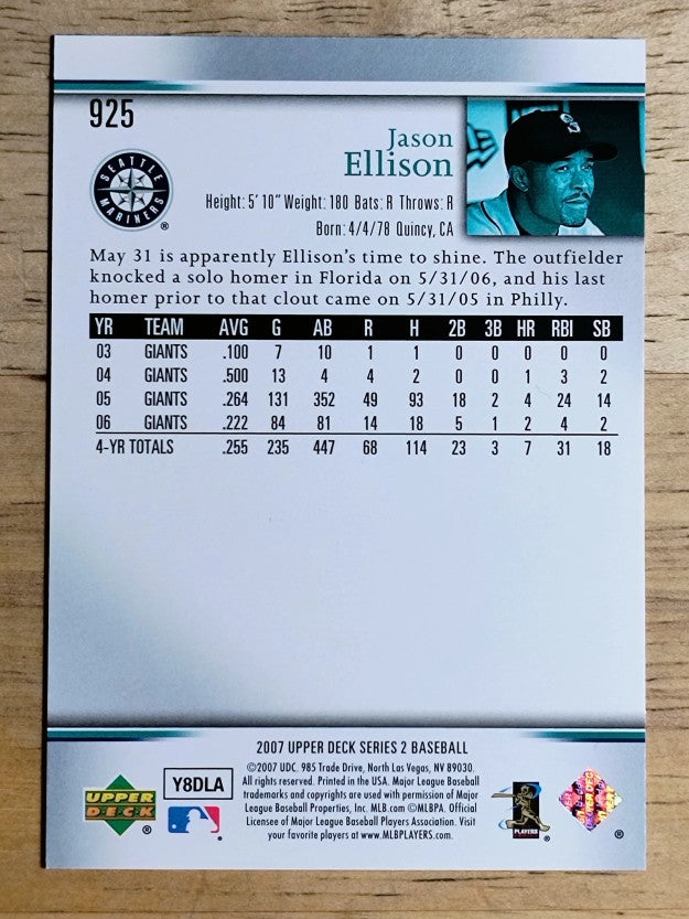 2007 Upper Deck #925 Jason Ellison