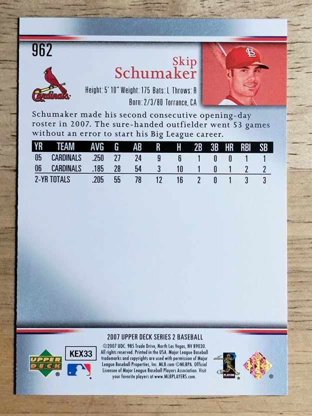 2007 Upper Deck #962 Skip Schumaker