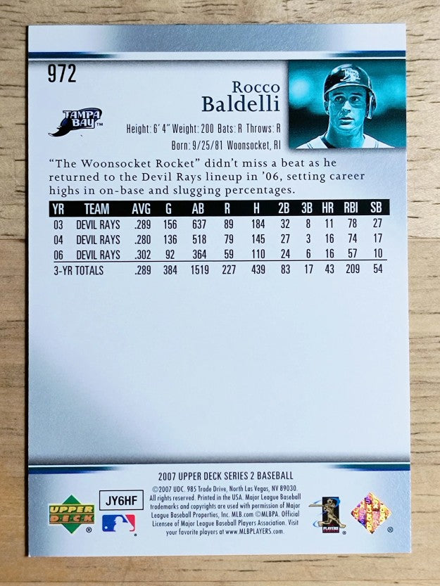 2007 Upper Deck #972 Rocco Baldelli