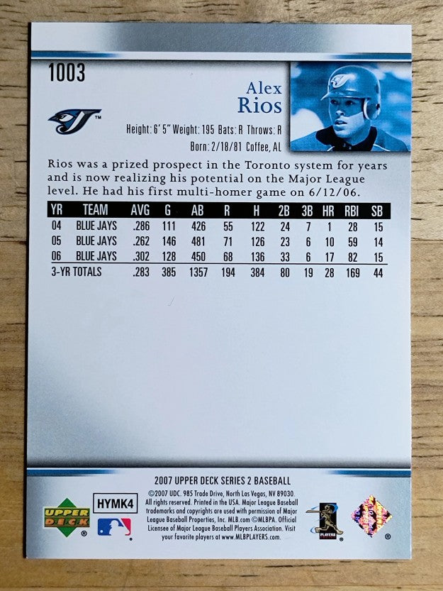 2007 Upper Deck #1003 Alex Rios
