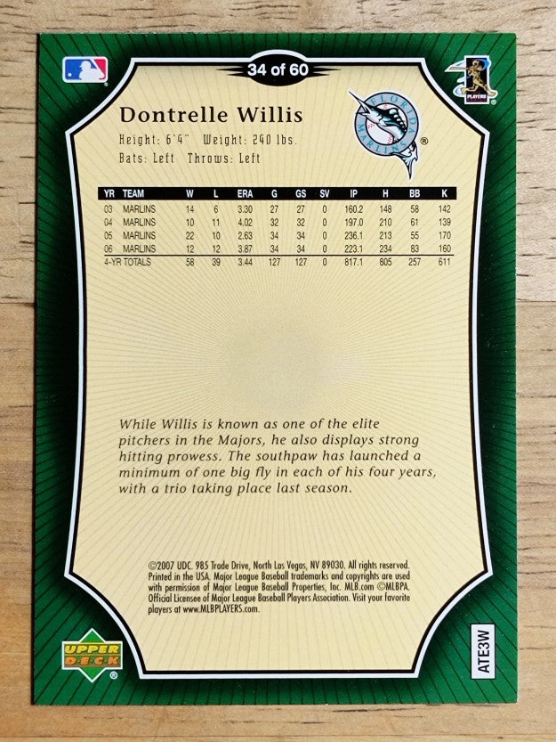 2007 Upper Deck Holiday Inn #34 Dontrelle Willis