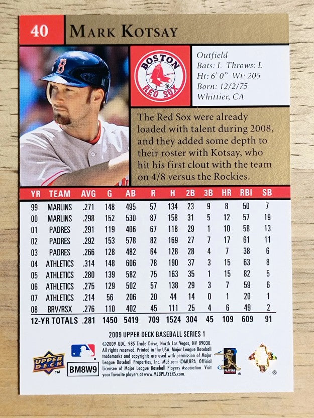 2009 Upper Deck #40 Mark Kotsay