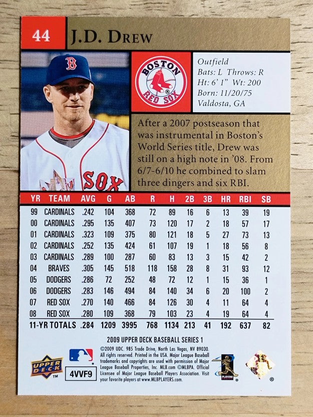 2009 Upper Deck #44 J.D. Drew