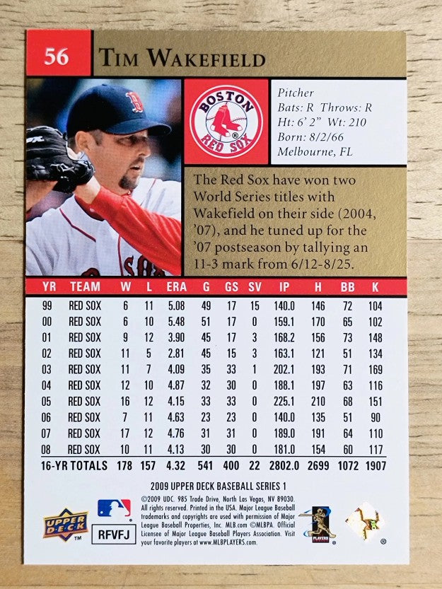 2009 Upper Deck #56 Tim Wakefield