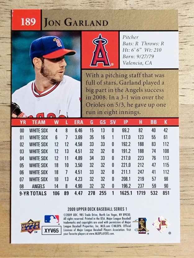 2009 Upper Deck #189 Jon Garland